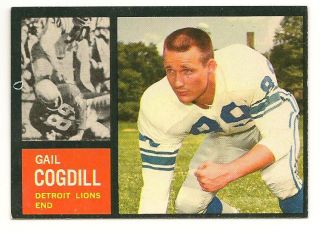  Gail Cogdill Detroit Lions 1962 Topps Card 53