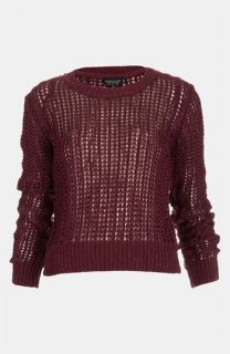 Topshop Lustrous Mesh Knit Sweater
