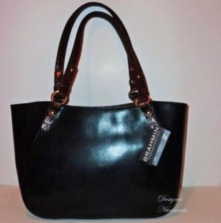 Brahmin Collette Black Tuscan Ashby Melbourne Tote Handbag Purse $275