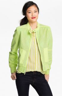 Kenneth Cole New York Perforated Bomber Jacket