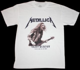 Metallica Cliff Burton Bass Guitar Megadeth Misfits Exodus New White T