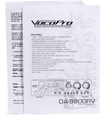 VocoPro Da 9800RV 600 Watt Powered Karaoke Mixer Amplifier with Vocal