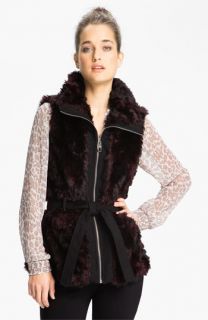 Miss Sixty Belted Faux Fur Vest