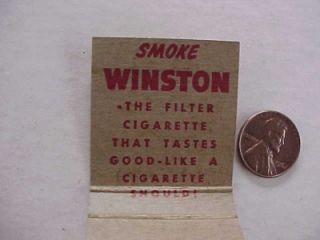1950s Era Winston Cigarettes Matchbook Tastes Good Like A Cigarette