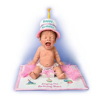  Birthday Blues Miniature Collectible Baby Doll by Ashton Drake