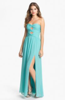 Hailey by Adrianna Papell Cutout Detail Twist Mesh Gown