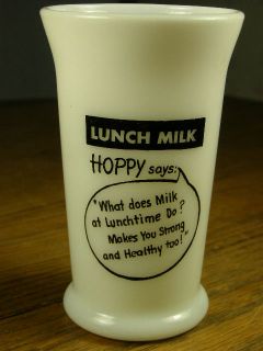 hopalong cassidy lunch milk drinking glass 1950 s hopalong cassidy
