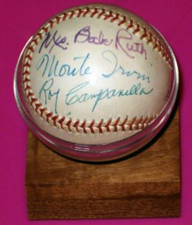  Babe Ruth Mrs Lou Gehrig Signed Baseball Conlan Spahn Leonard More LOA