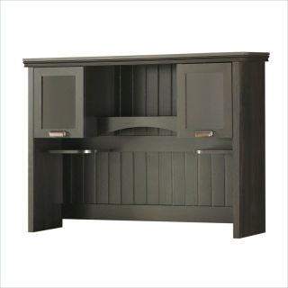 south shore gascony collection computer desk with hutch in ebony 56367
