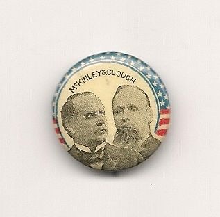 McKinley Clough jugate coattail political button pinback pin