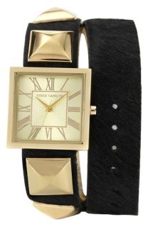 Vince Camuto Double Wrap Leather Strap Watch, 27mm