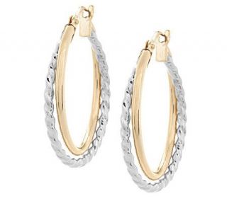EternaGold Two tone Double Hoop Earrings 14K Gold —
