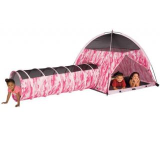 Pacific Play Tents Pink Camo Tent & Tunnel Combo —