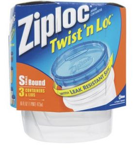 New Ziploc Twist N Loc Containers Lids Round Small
