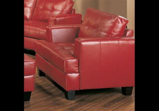 contemporary style living room red leather chair description this red