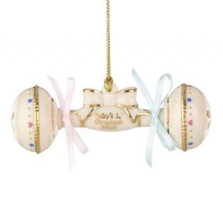 Lenox 2010 Babys First Christmas Rattle Ornament —