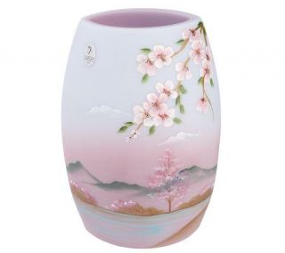 FentonArtGlass Great American GlassCollection Blue Burmese 7 Oval Vase 