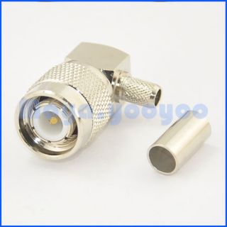  Plug Right Angle Crimp for RG58 LMR195 RG142 Cable Connector