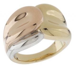 Polished Tri color Wrapped Design Band Ring 14K Gold —