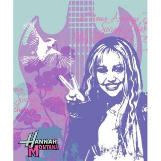 Purple Hannah Montana Fleece 50x 60 Throw Blanket