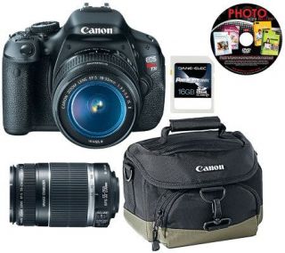 Canon EOS Rebel T3i DSLR 2 Lenses,16GB Card,Carry Bag,Software 