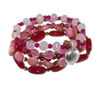HUEtopia Sterling Shades of Pink Stretch Bracelet   J303813
