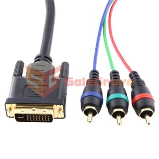 6ft DVI to 3 RCA Component RGB Cable Adapter for HDTV