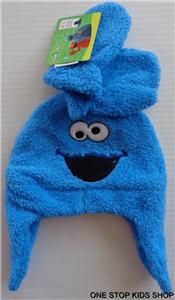 Cookie Monster Boys 2T 3T 4T 5T Costume Winter Set Hat Mittens Sesame