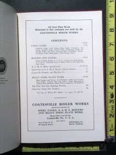 Vintage C 1920 Coatesville Steel Tanks Boilers General Catalogue No 24
