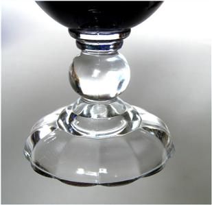 fostoria glass victorian cobalt blue water goblets pr