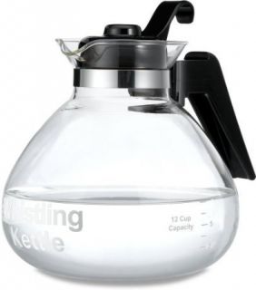  Glass Stovetop Whistling Tea Kettle Water Kitchen Cooking New