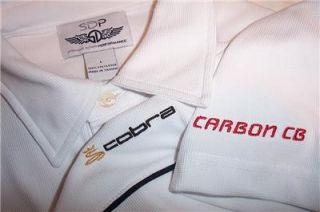 cobra carbon cb golf shirt mens large white