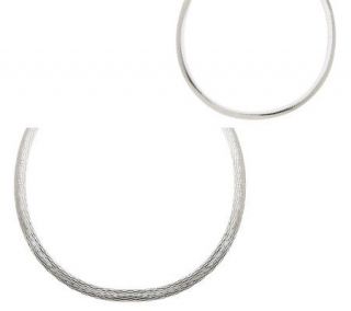 UltraFine ® Silver 18 Reversible Diamond Cut 8mm Omega Necklace, 25 