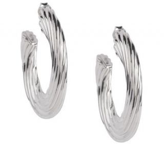 As Is Arte d ArgentoSterling Twisted Ribbed Hoop Earrings   J270319