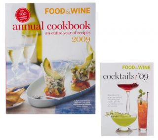 Food & Wine Annual Cookbook 2009 and Bonus Cocktails 09 Cookbook Set 