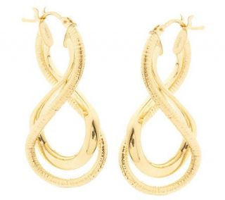 VicenzaGold Free Form Double Figure Eight Design Earrings, 14K