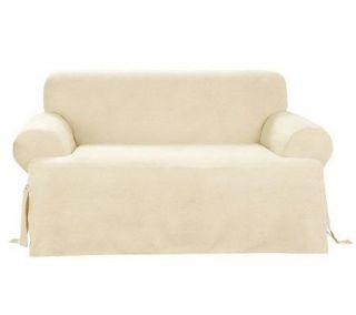Sure Fit Soft Suede T Cushion Sofa Slipcover —