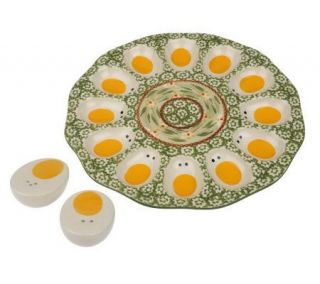 Temp tations Old World 10 Egg Platter with Spice Shakers —