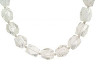 Paola Valentini Sterling 20 Clear Quartz Bead Necklace Bead Necklace 