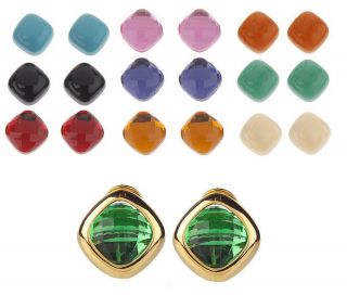 Joan Rivers Chic 10 Color Changeable Pierced or Clip Earrings