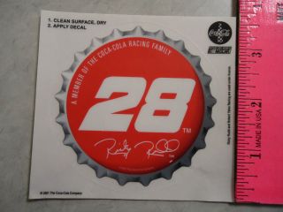 Coca Cola Racing Family Sticker Decal Ricky Rudd Yates Racing 28 2001