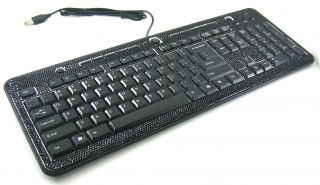 Black Crystal Rhinestone USB PC Computer Keyboard