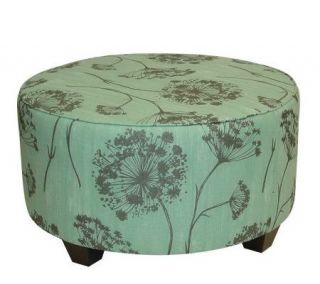 Round Upholstered Queen Annes Lace Cocktail Ottoman   H173722