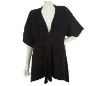 CV by Cynthia Vincent Dolman Sleeve Open Cardigan with Belt — 