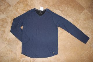 CONVERSE BLACK CANVAS John Varvatos Navy V Neck Sweater Sweatshirt XL
