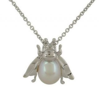 Honora Sterling Cultured Pearl 8.5mm Bee Pendant with 17 Chain