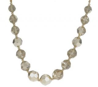 18 inch Faceted Metallic Bead Necklace w/2 extender —
