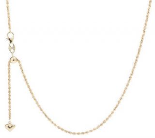 EternaGold 24 Adjustable Diamond Cut Rope Necklace 14K Gold, 3.1g 