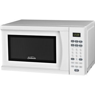 Sunbeam Digital Microwave Oven White Compact Countertop Cooker w