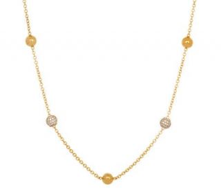 As Is Diamoni que 18KGoldClad 24 Pave Stati on Necklace —